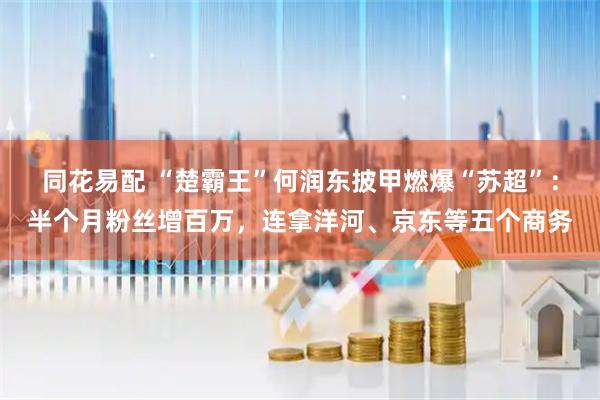 同花易配 “楚霸王”何润东披甲燃爆“苏超”：半个月粉丝增百万，连拿洋河、京东等五个商务